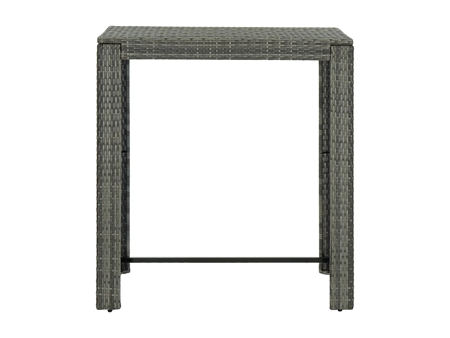 5-delige Tuinbarset met kussens poly rattan grijs