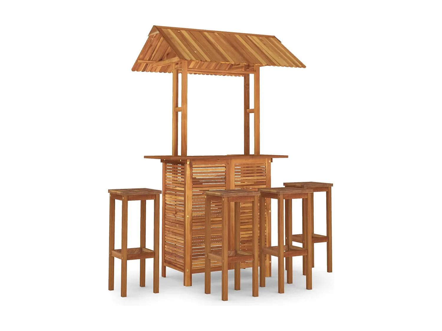 Ensemble de bar de jardin 5 pcs Bois d'acacia solide