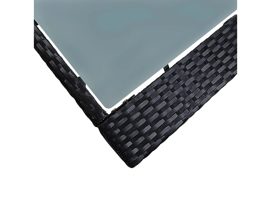 5-tlg. Garten-Bar-Set Poly Rattan und Glas Schwarz