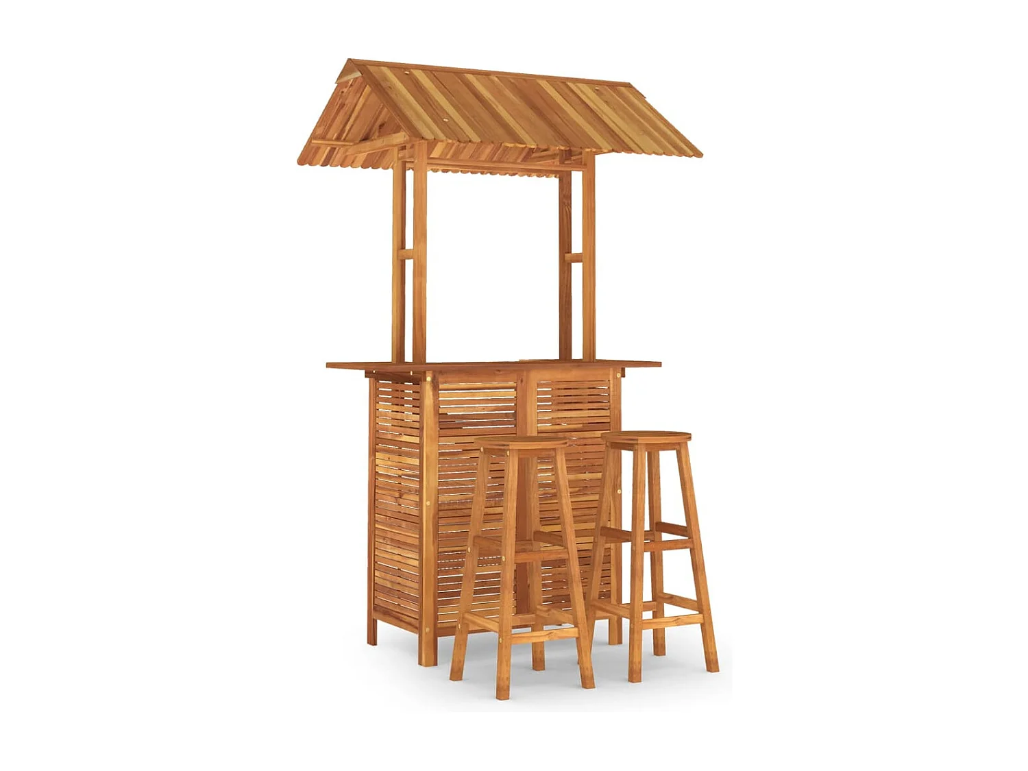 Set da Bar per Giardino 3 pz in Legno Massello di Acacia