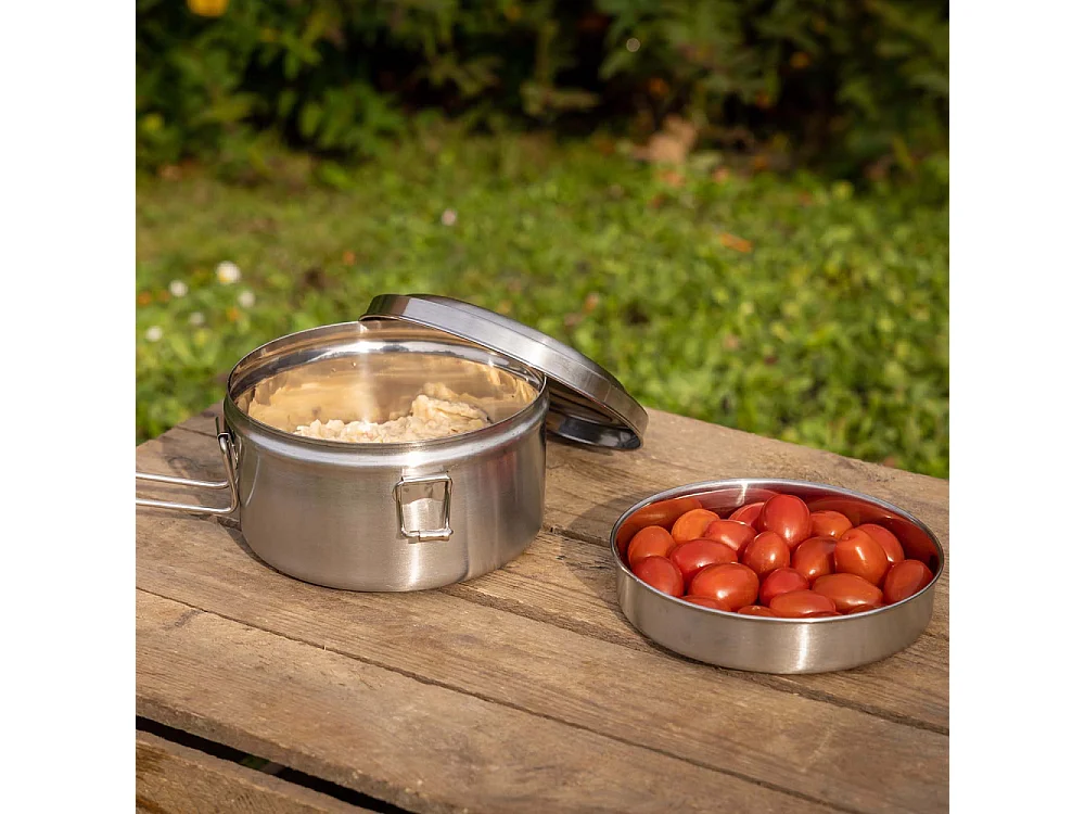 Boîte à lunch ronde en acier inoxydable 1 compartiment