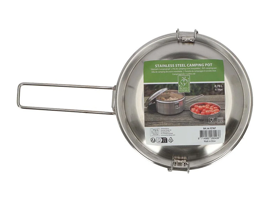 Boîte à lunch ronde en acier inoxydable 1 compartiment