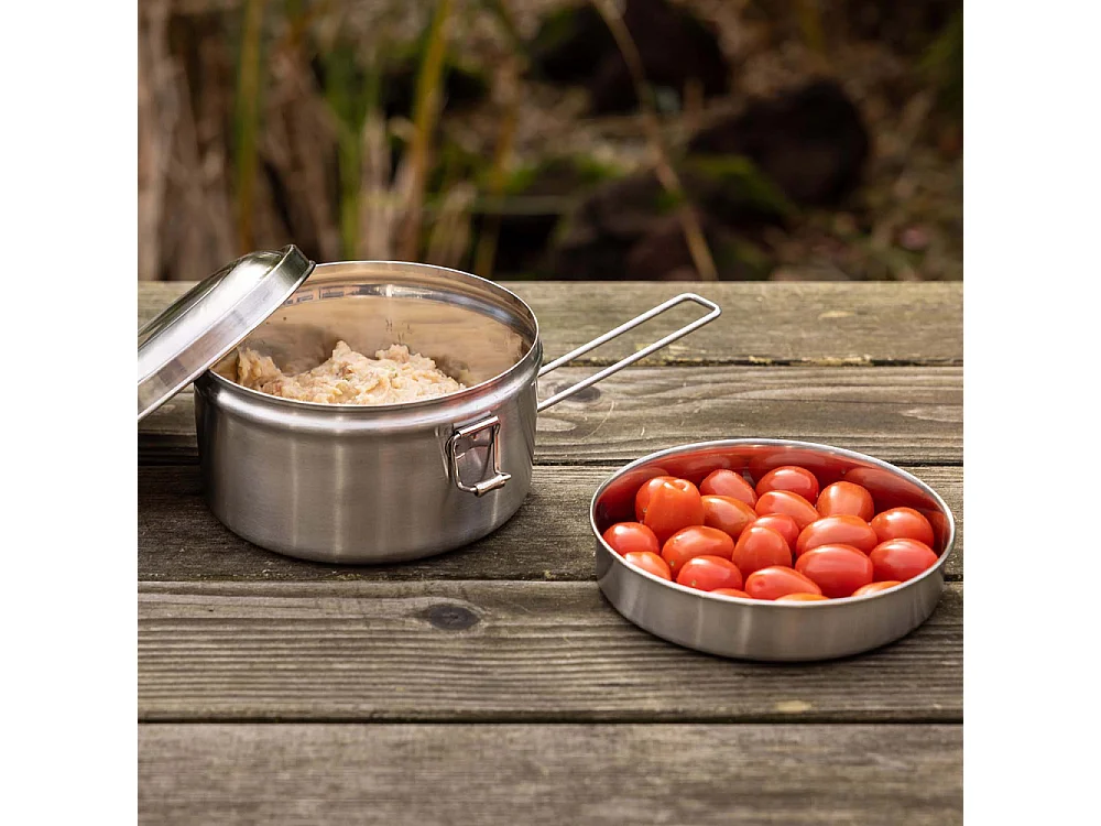 Boîte à lunch ronde en acier inoxydable 1 compartiment