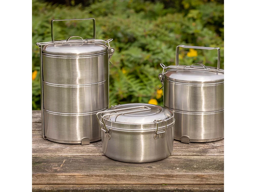 Boîte à lunch ronde en acier inoxydable 1 compartiment