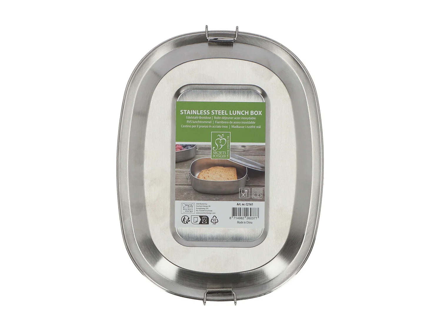 Boîte à lunch en acier inoxydable 19,7 x 14,8 x 6,4 cm