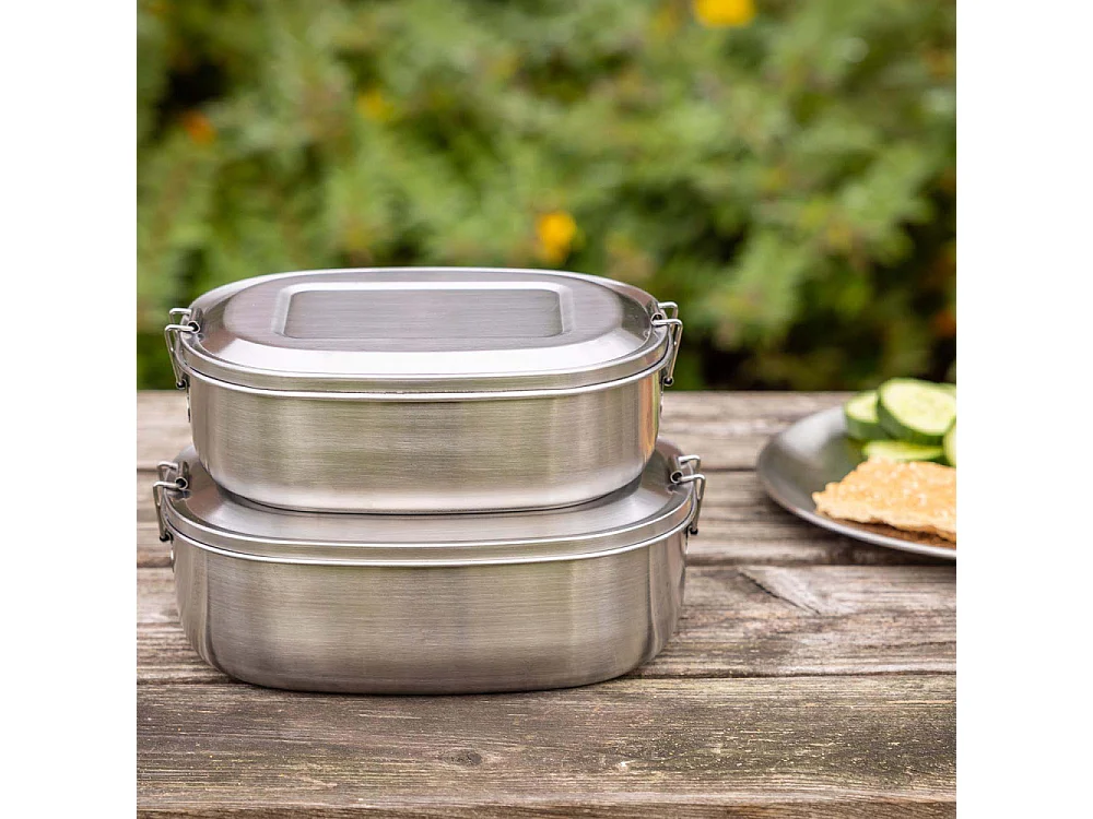 Boîte à lunch en acier inoxydable 19,7 x 14,8 x 6,4 cm
