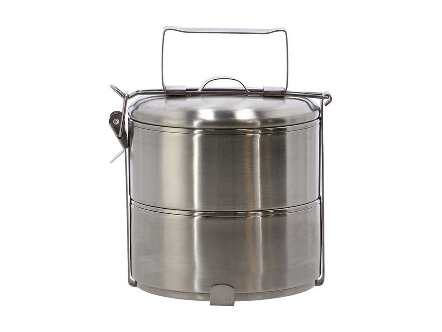 Boîte à lunch ronde en acier inoxydable 2 compartiments