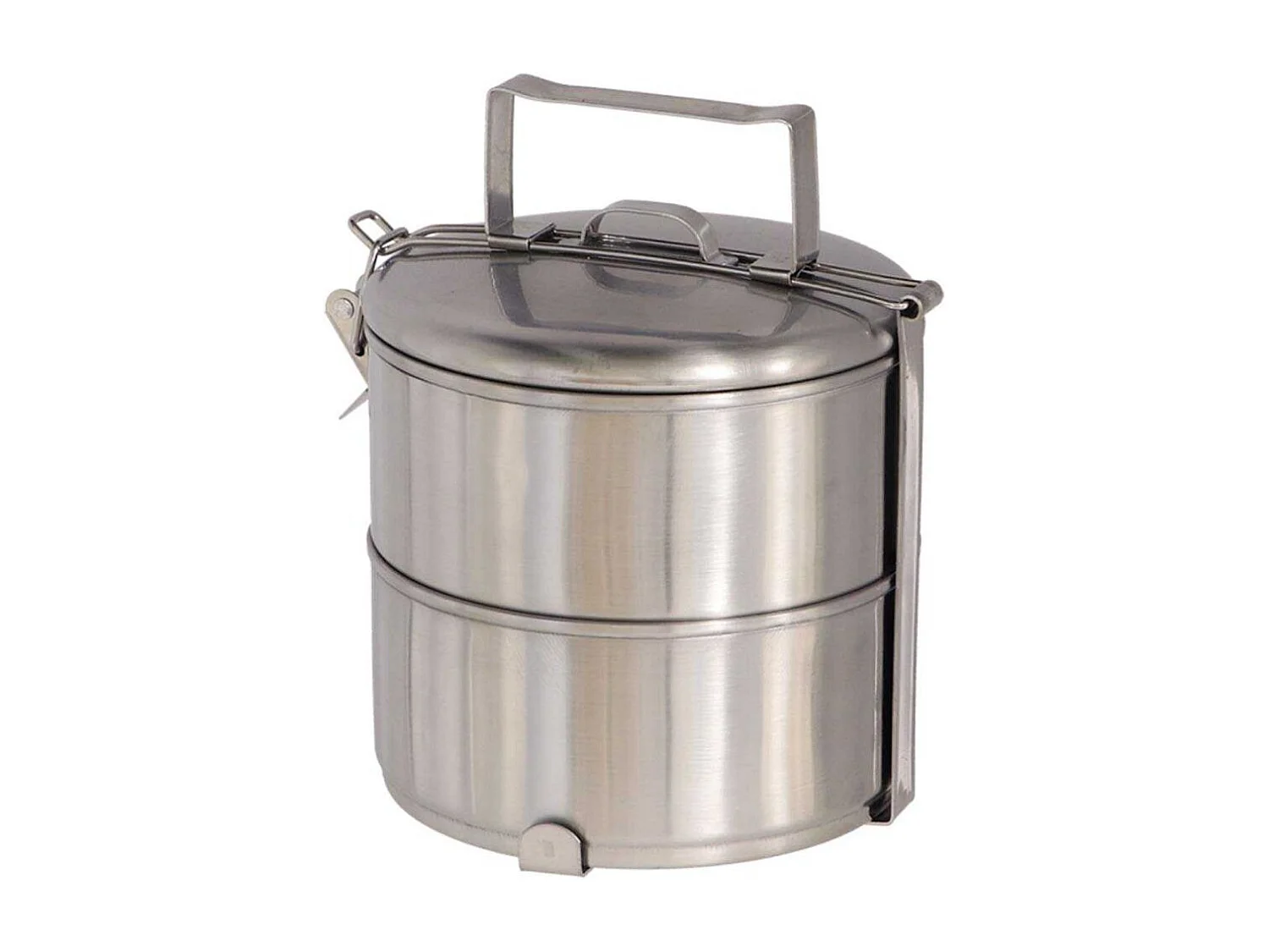 Boîte à lunch ronde en acier inoxydable 2 compartiments