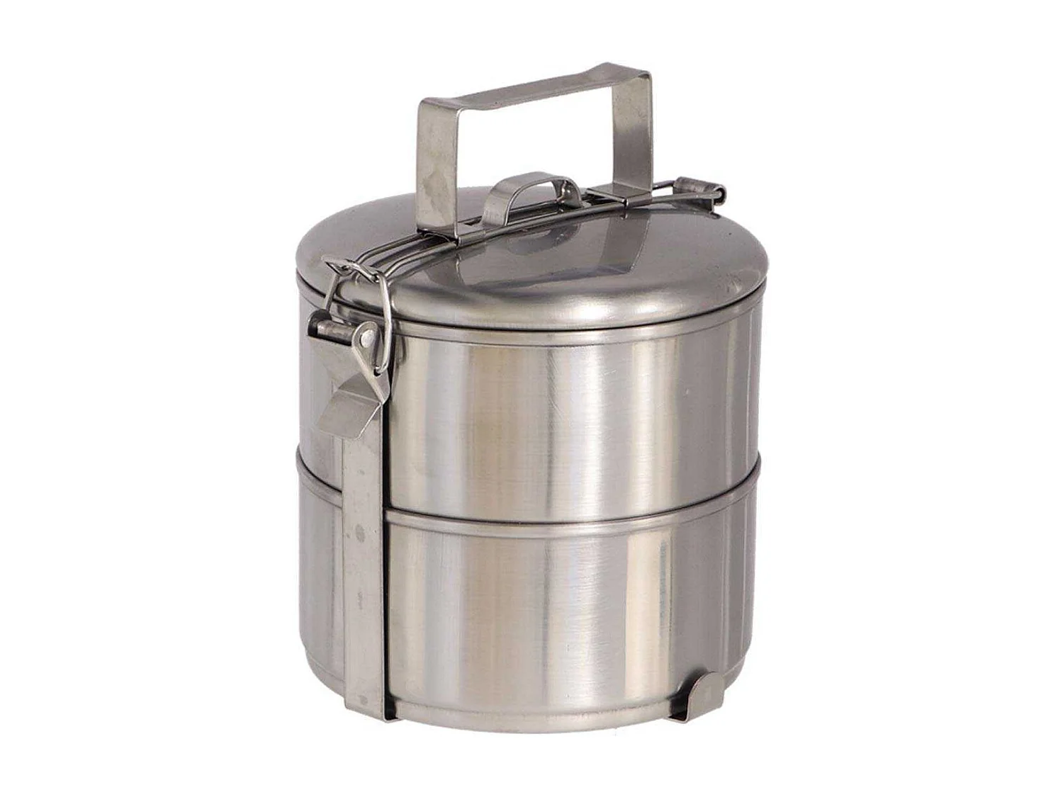 Boîte à lunch ronde en acier inoxydable 2 compartiments