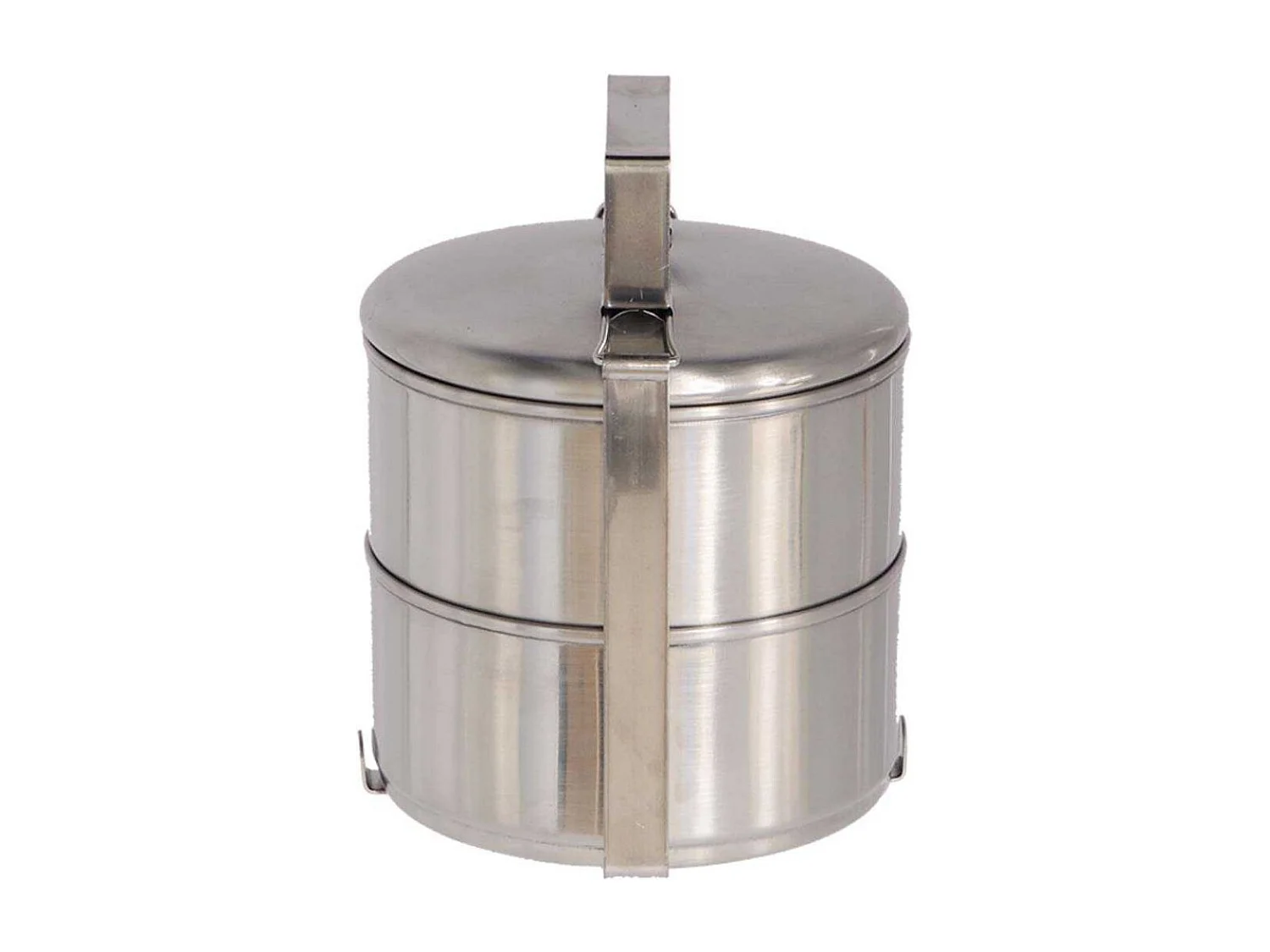 Boîte à lunch ronde en acier inoxydable 2 compartiments