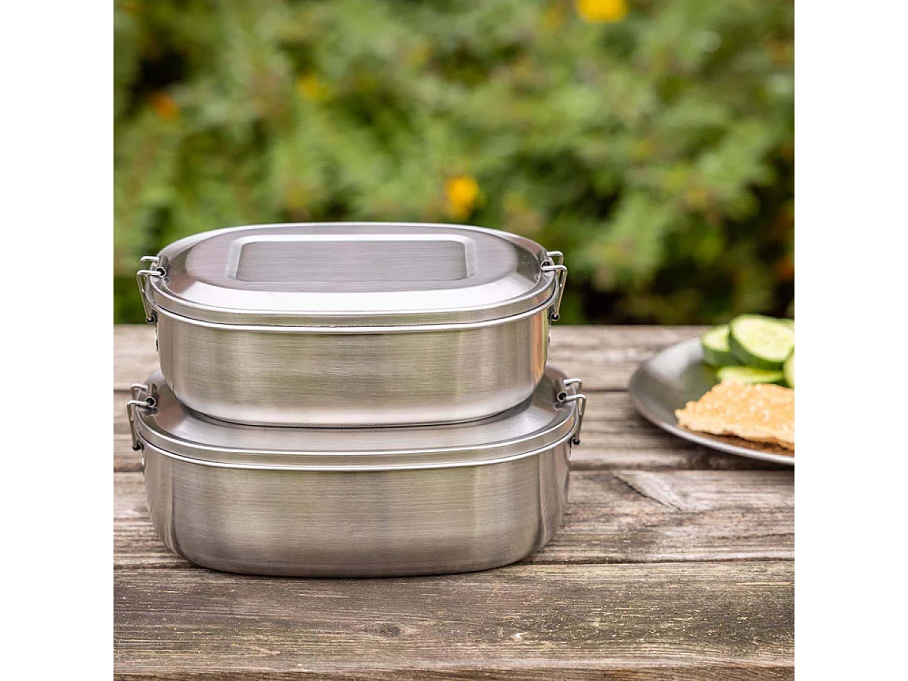 Boîte à lunch en acier inoxydable 18,2 x 13,9 x 5,8 cm