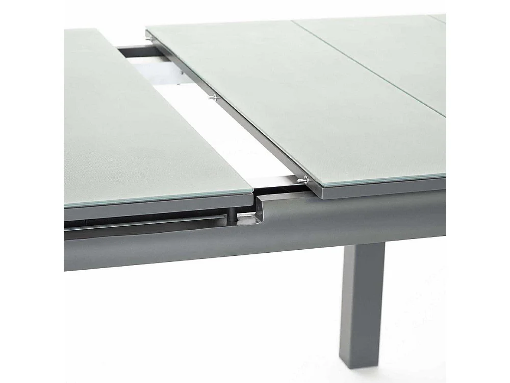 Mesa de jardín de aluminio y cristal