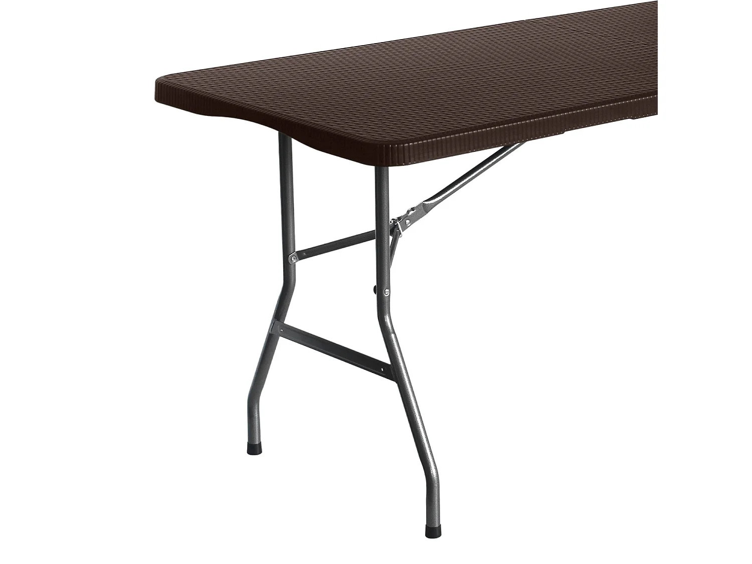 Pack de 2 Tables Pliantes 180cm Rectangulaire Restauration Effet Rotin Thinia Home