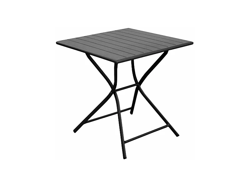 Table de jardin carrée en aluminium 2 personnes Globe Graphite