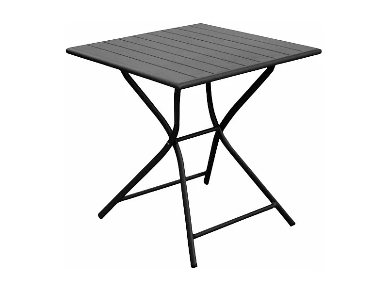 Table de jardin carrée en aluminium 2 personnes Globe Graphite