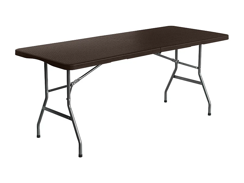 Table Pliante 180cm Restauration Rectangulaire Effet Rotin Thinia Home