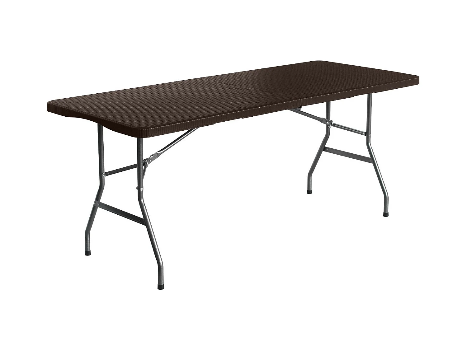 Table Pliante 180cm Restauration Rectangulaire Effet Rotin Thinia Home