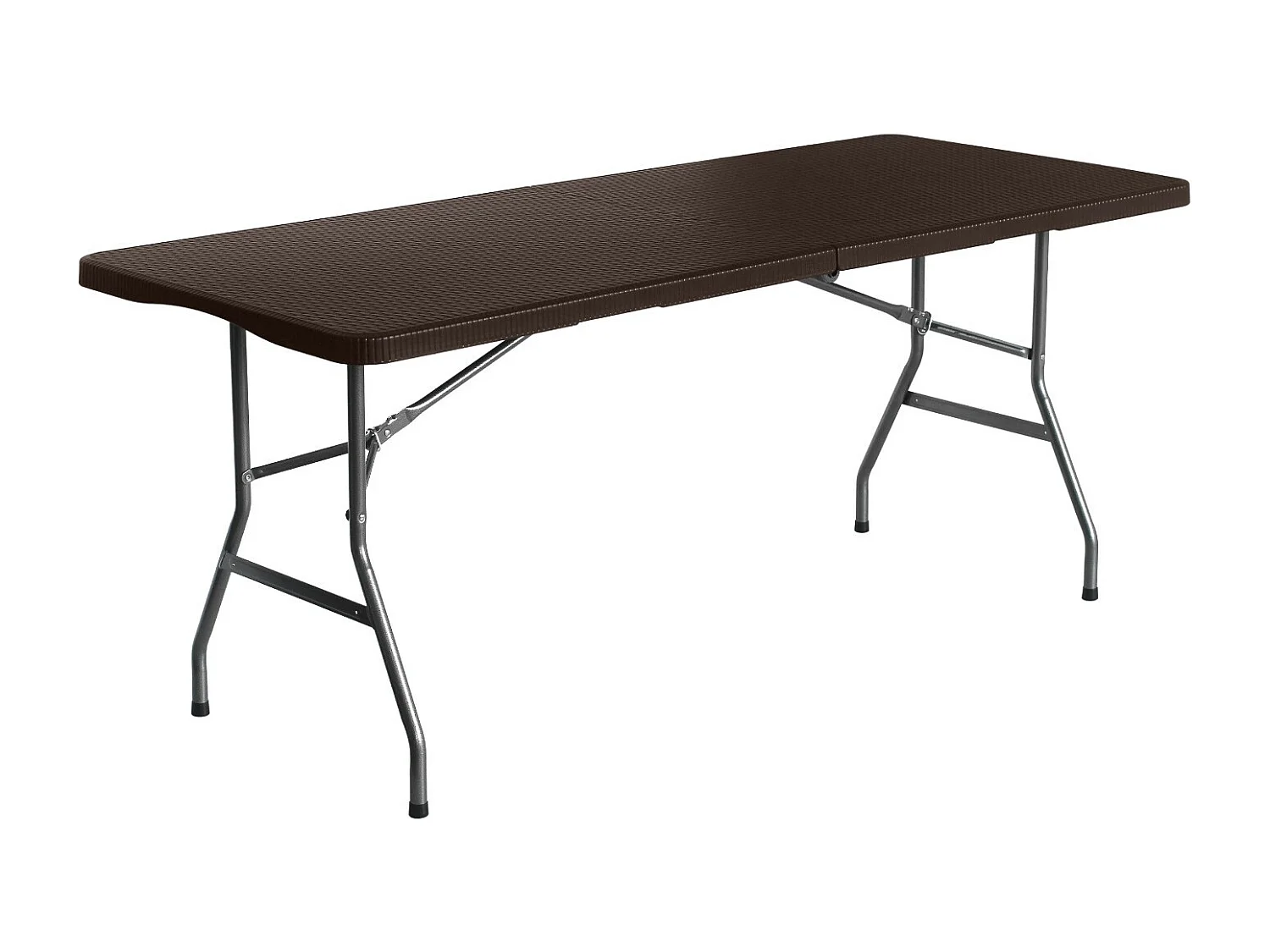 Tavolo da catering rettangolare pieghevole effetto rattan 180x74cm Thinia Home