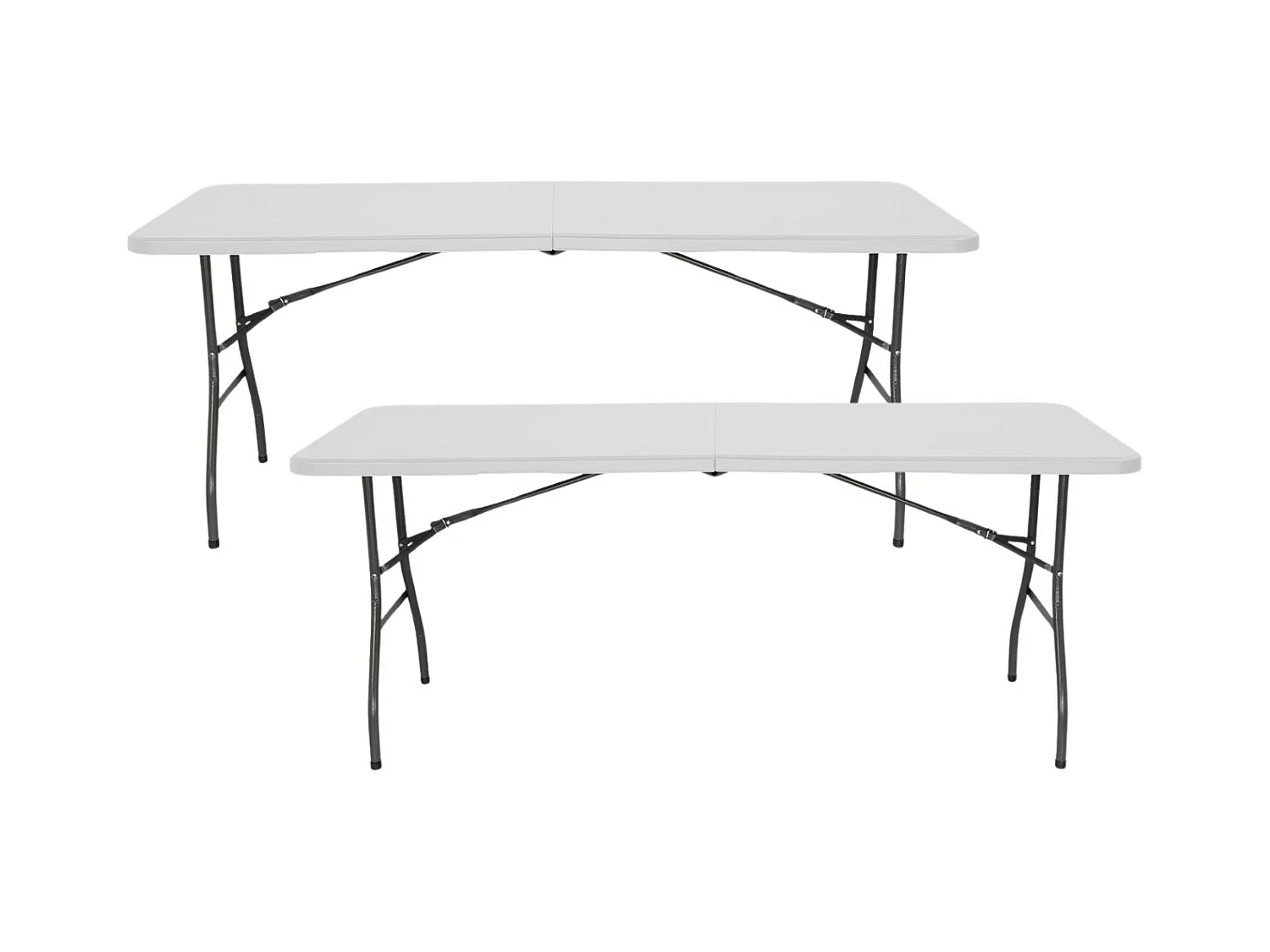 Confezione 2 Mesas Plegables Rectangulares para Catering 180x74cm Thinia Home