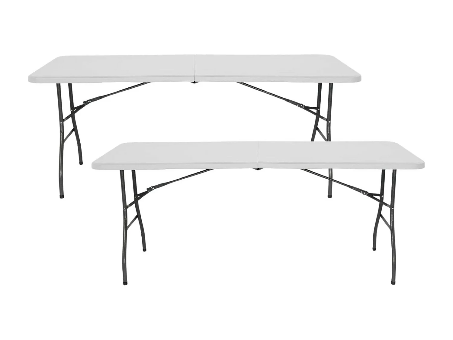Pack de 2 Tables Pliantes 180cm Rectangulaire Restauration Blanc Thinia Home