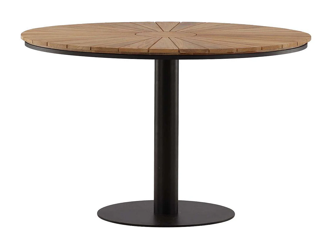 Table de Jardin Ronde en Teck "Croft" 120cm Noir