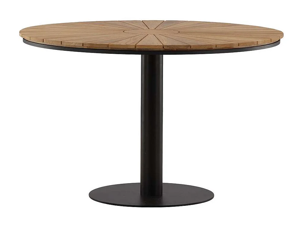 Table de Jardin Ronde en Teck "Croft" 120cm Noir