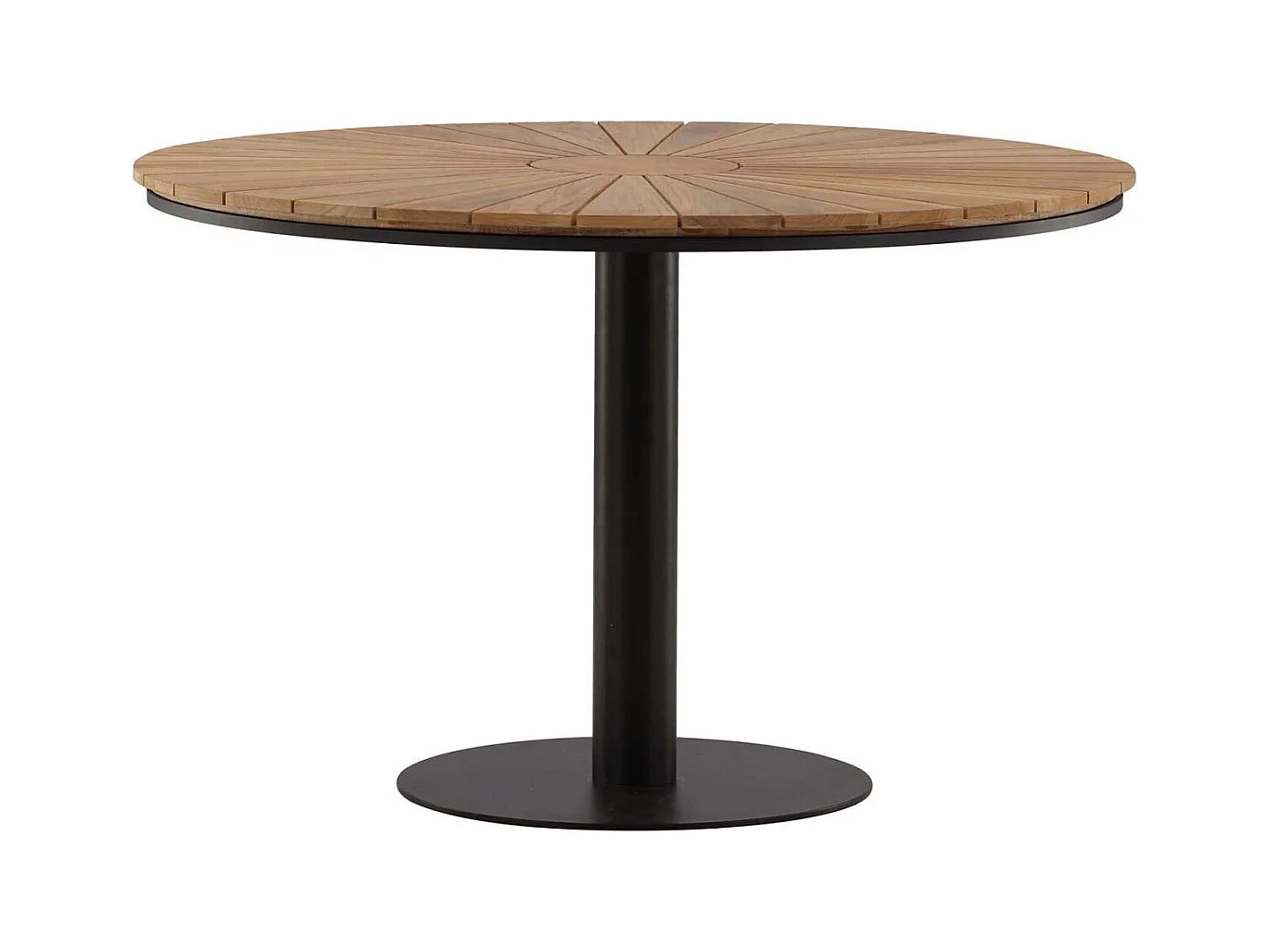 Table de Jardin Ronde en Teck "Croft" 120cm Noir