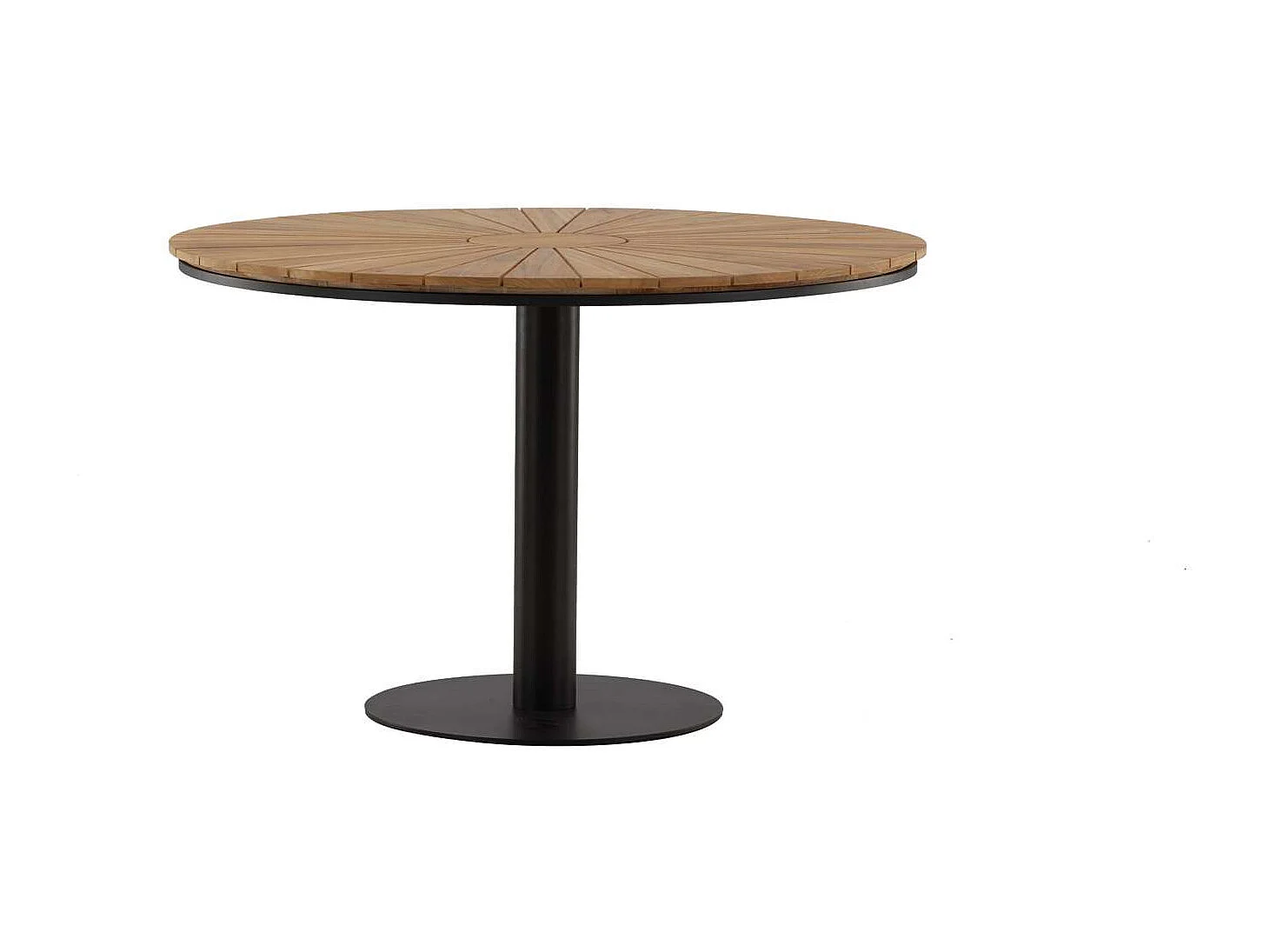 Table de Jardin Ronde en Teck "Croft" 120cm Noir