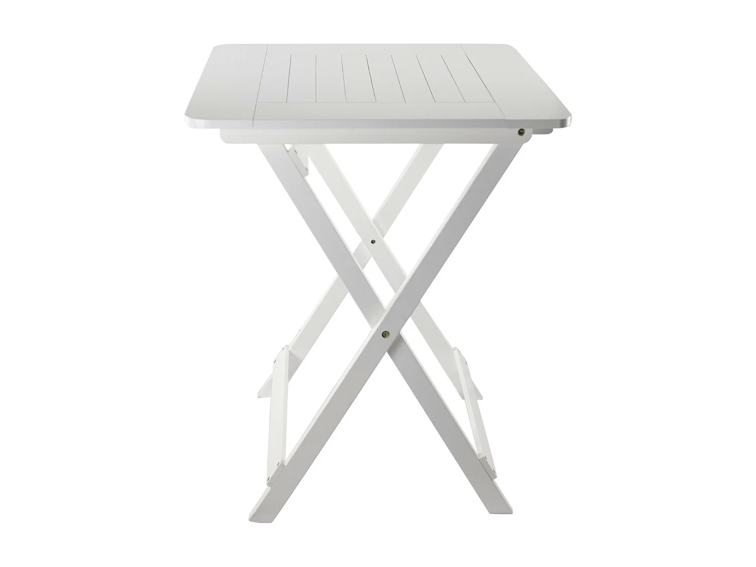 Table pliante en bambou vernis 60x60x75cm Blanc 7house