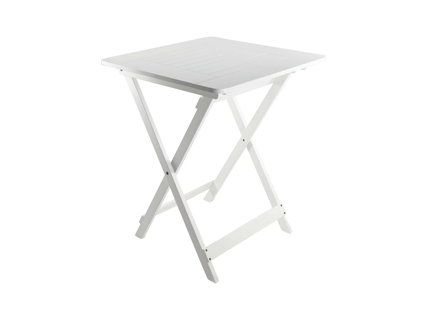 Table pliante en bambou vernis 60x60x75cm Blanc 7house
