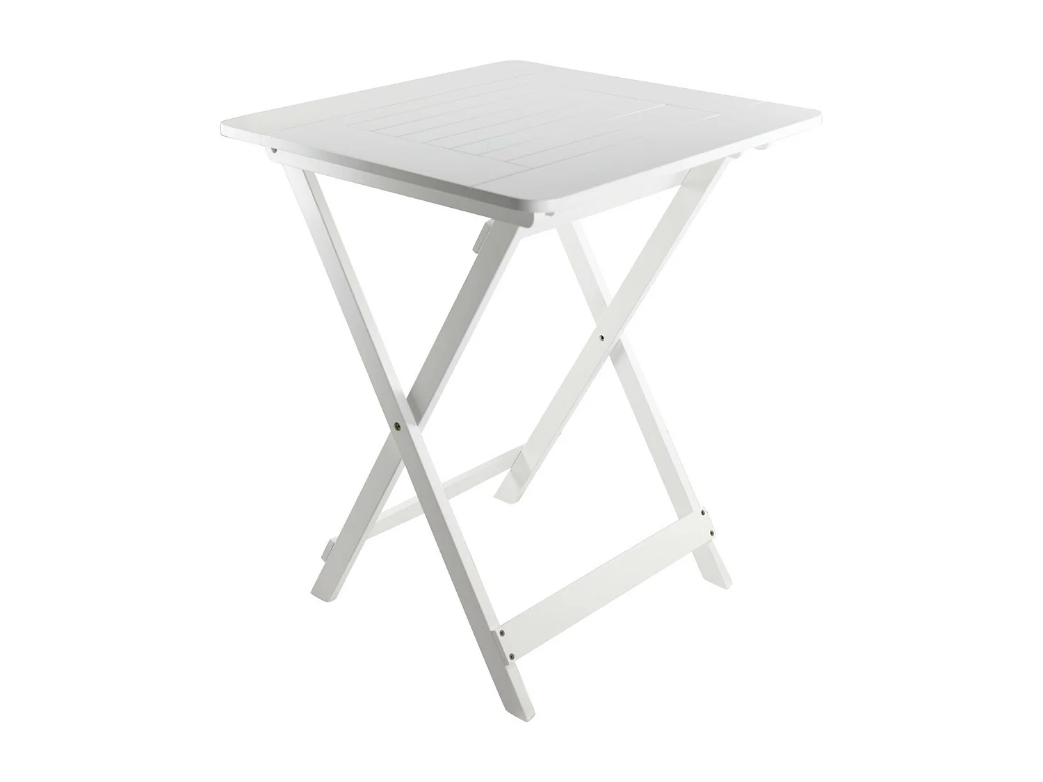 Table pliante en bambou vernis 60x60x75cm Blanc 7house