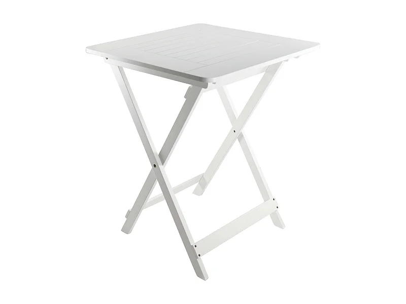 Table pliante en bambou vernis 60x60x75cm Blanc 7house