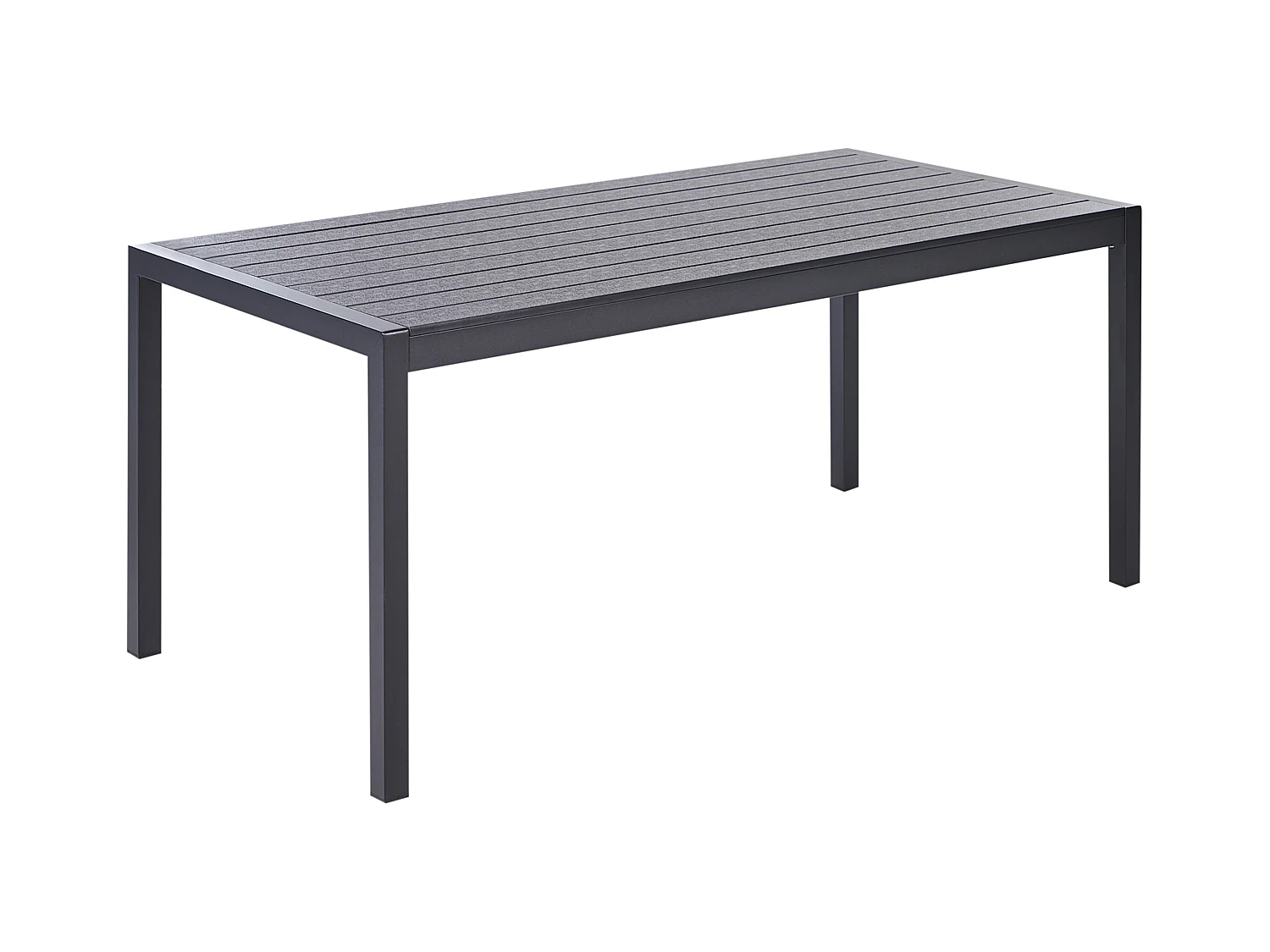 Table de salle à manger de jardin VERNIO 180 cm 90 cm Métal Noir