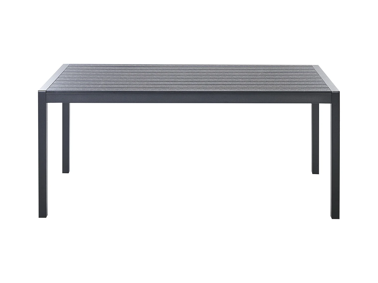 Table de salle à manger de jardin VERNIO 180 cm 90 cm Métal Noir