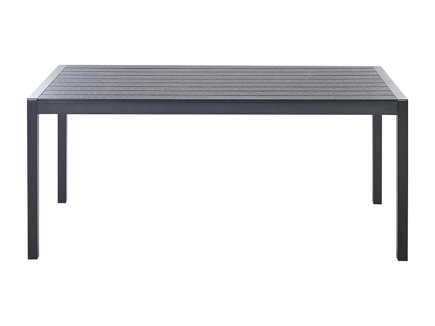 Table de salle à manger de jardin VERNIO 180 cm 90 cm Métal Noir