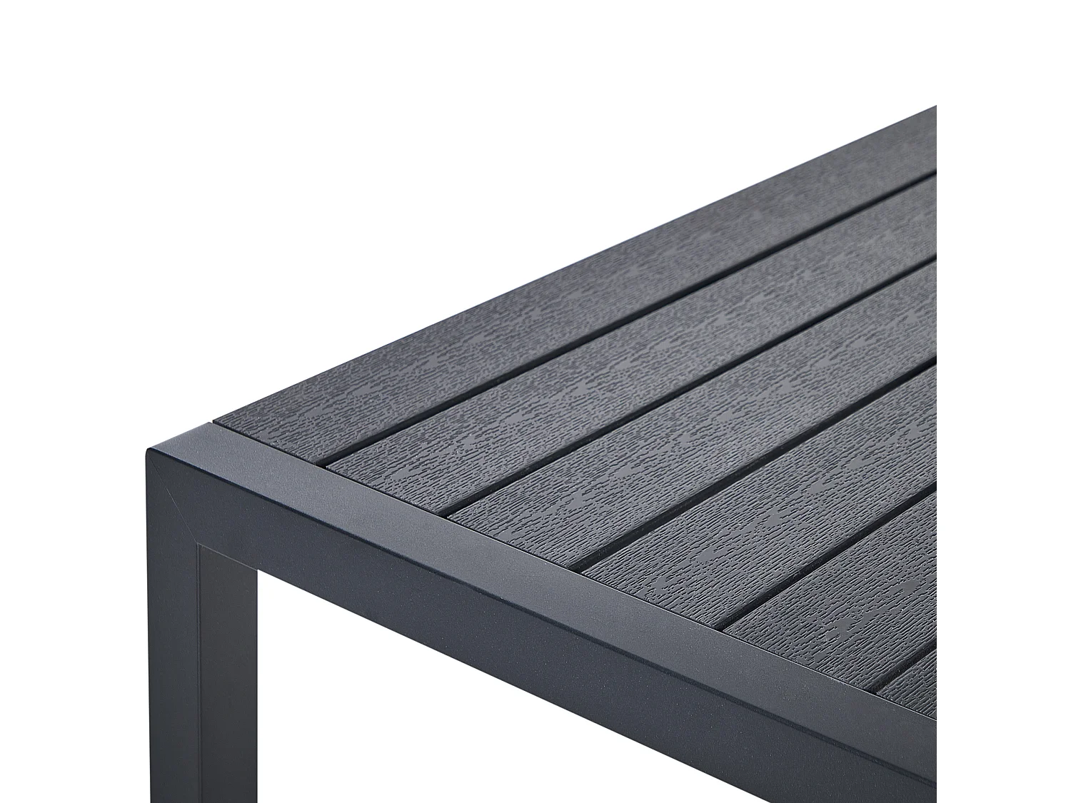 Table de salle à manger de jardin VERNIO 180 cm 90 cm Métal Noir