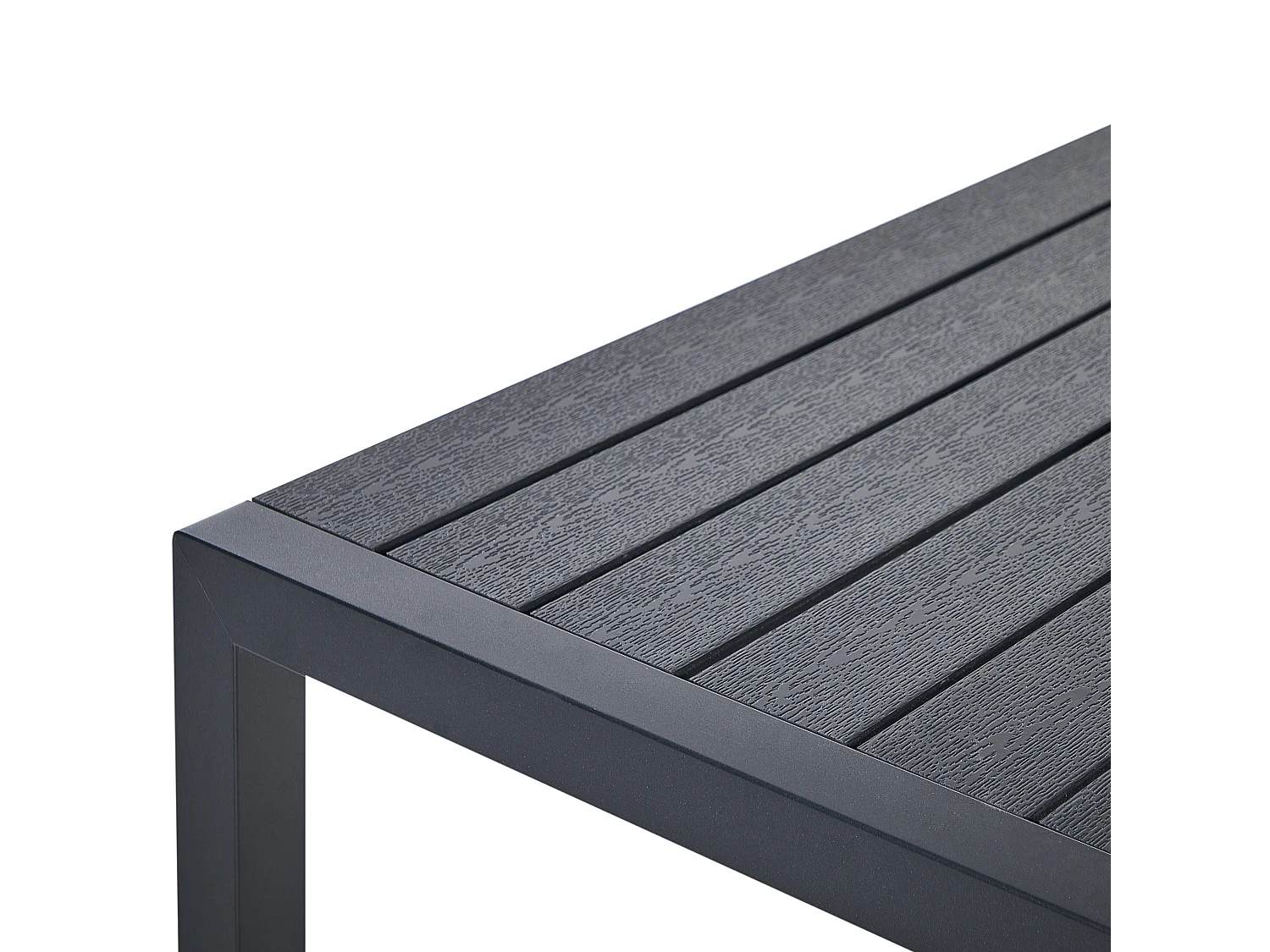 Table de salle à manger de jardin VERNIO 180 cm 90 cm Métal Noir