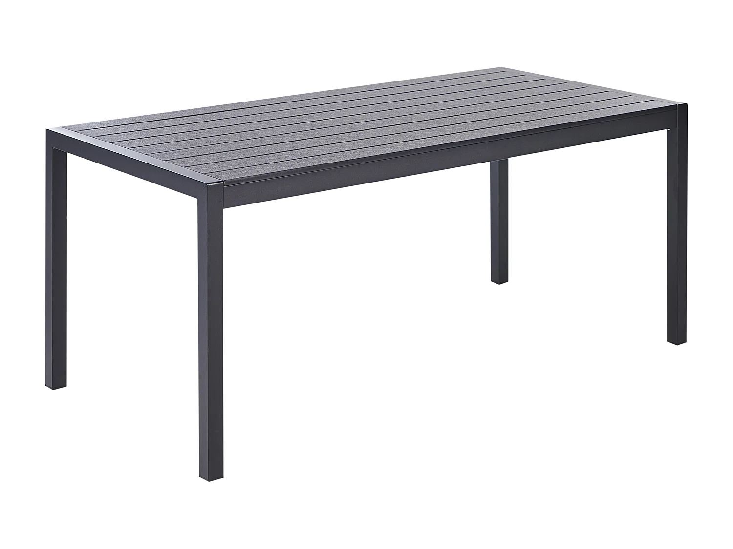 Table de salle à manger de jardin VERNIO 180 cm 90 cm Métal Noir