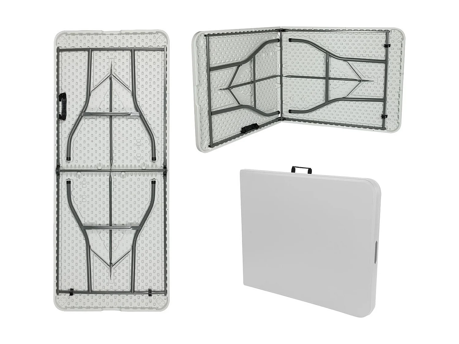 Tavolo da catering rettangolare pieghevole bianco 240x74cm Thinia Home