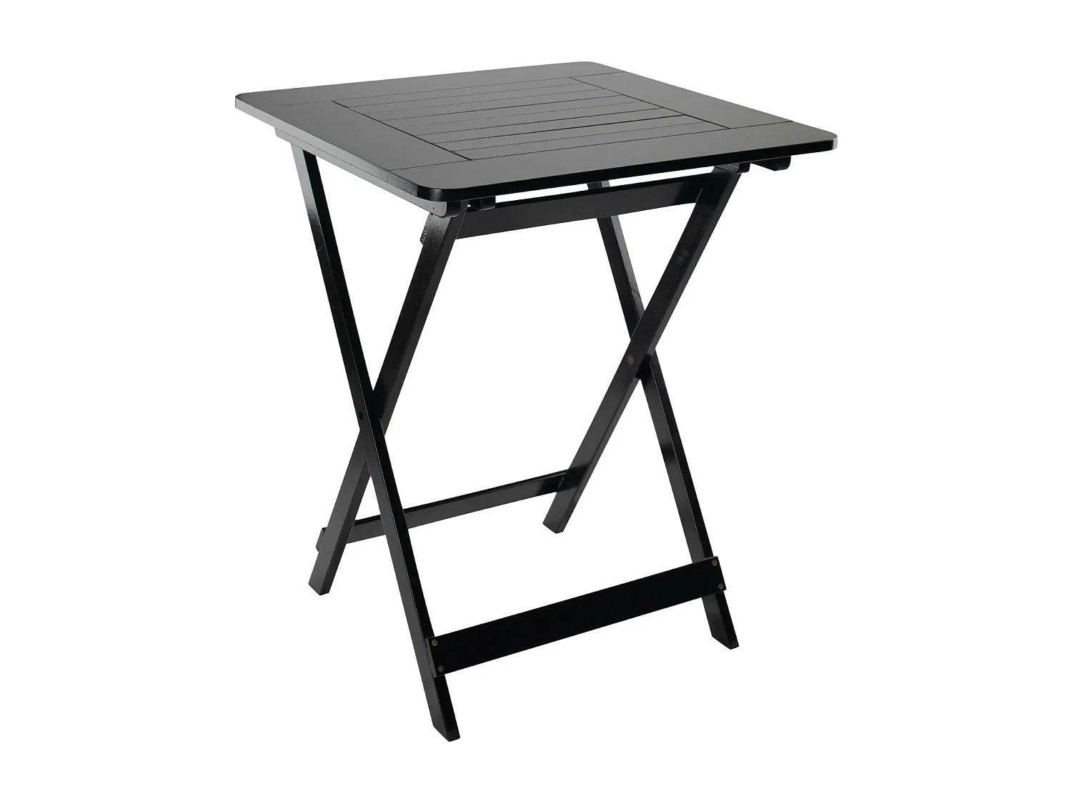 Table pliante en bambou vernis 60x60x75cm Noir 7house