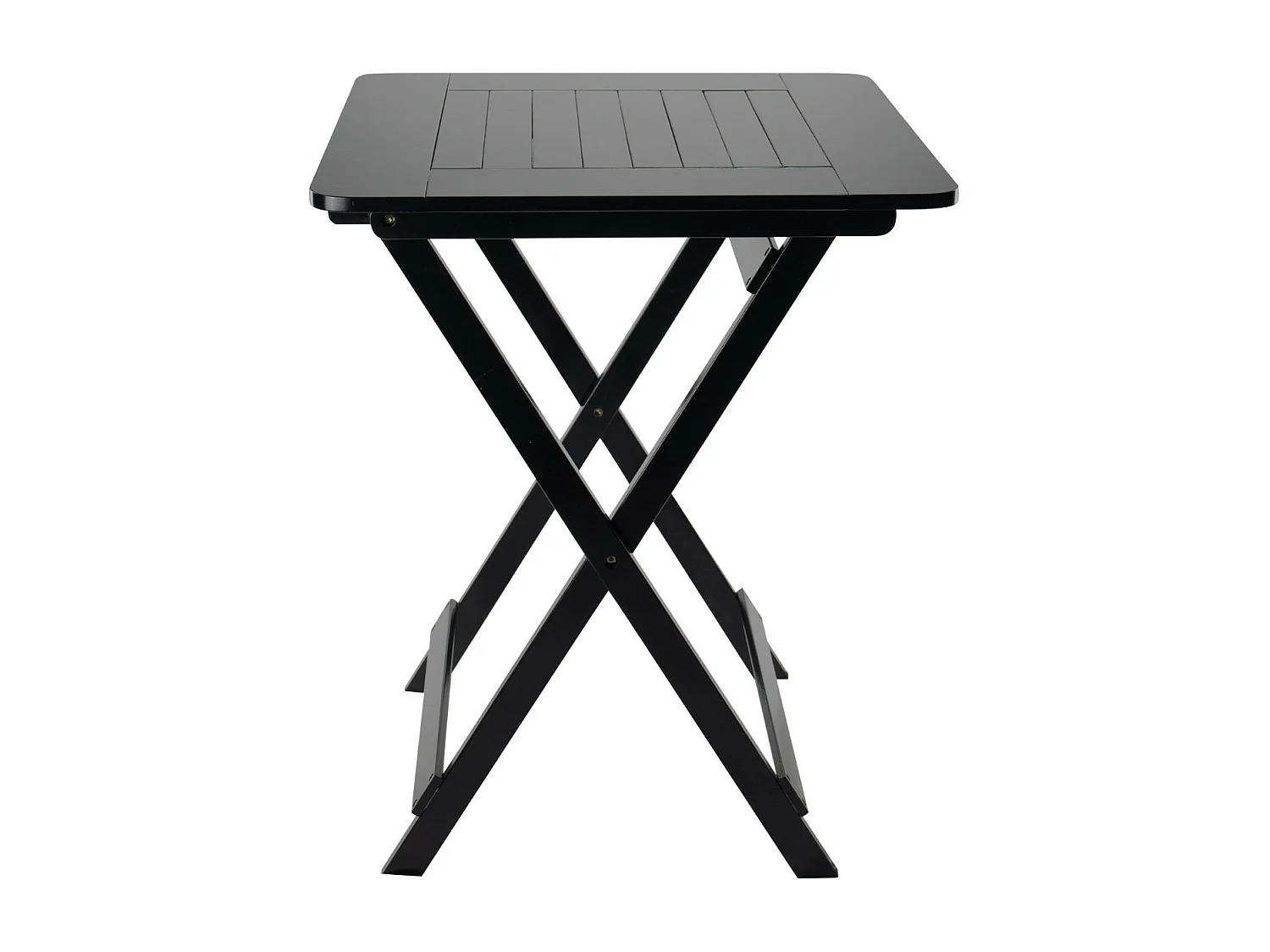 Table pliante en bambou vernis 60x60x75cm Noir 7house
