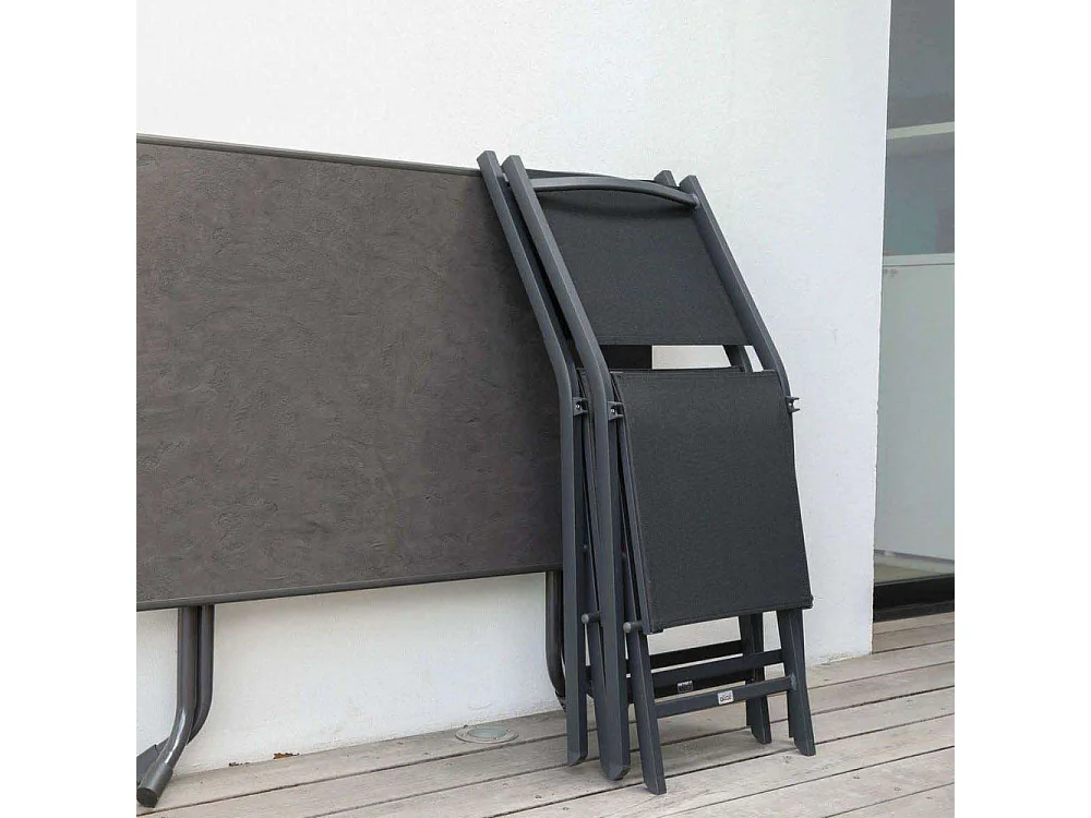 Table de jardin en acier 4 personnes en acier Cola Blanc