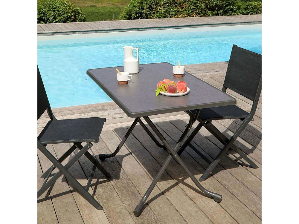 Table de jardin en acier 4 personnes en acier Cola Blanc