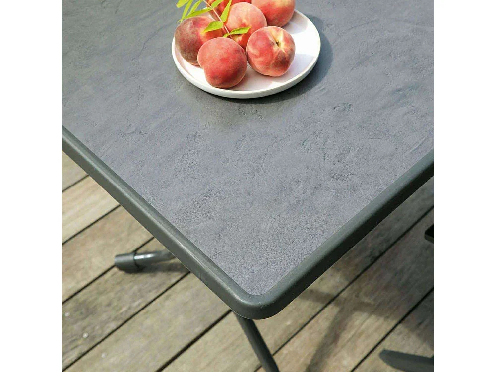 Table de jardin en acier 4 personnes en acier Cola Blanc