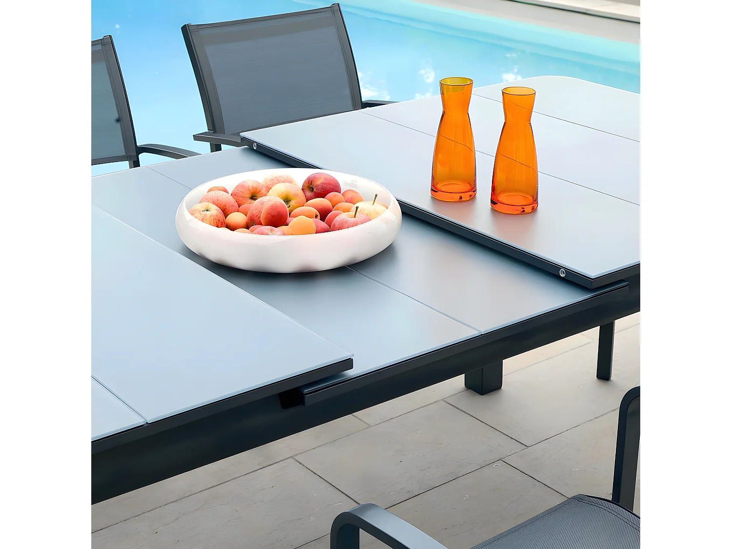 Table de jardin Milos extensible en aluminium pour 10/12 personnes