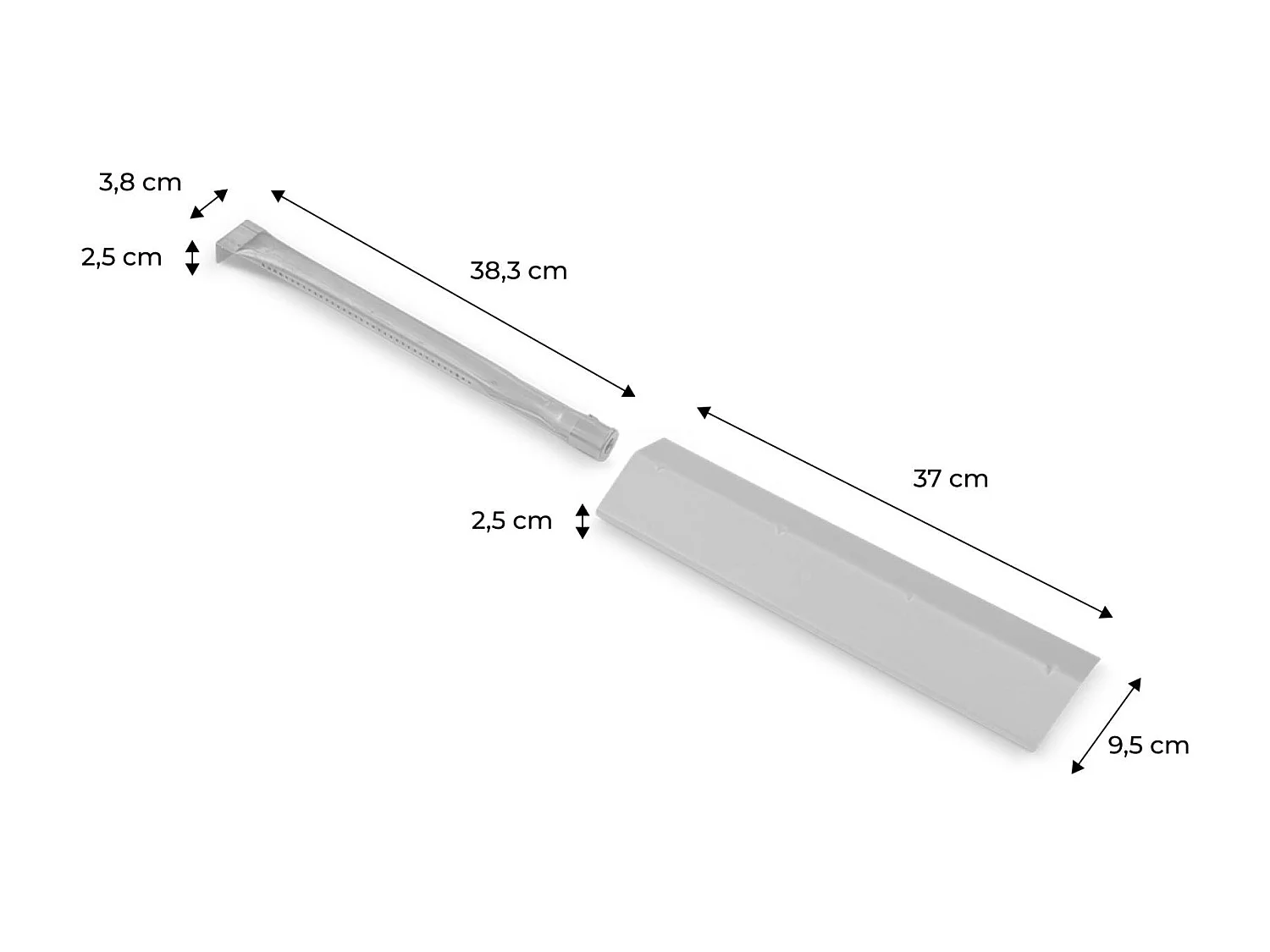 Lot de 4 brûleurs et 4 diffuseurs pour barbecue ATHOS. ALBERT et BAZIN