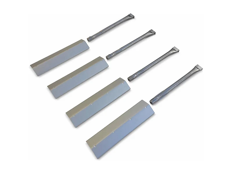 Lot de 4 brûleurs et 4 diffuseurs pour barbecue ATHOS. ALBERT et BAZIN