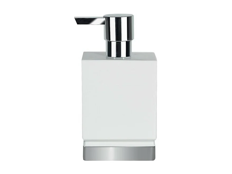 Distributeur de savon Porcelaine ROMA Blanc & Argent Spirella