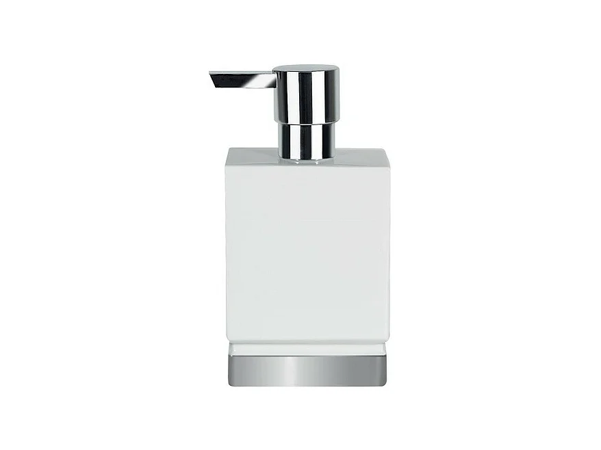Distributeur de savon Porcelaine ROMA Blanc & Argent Spirella