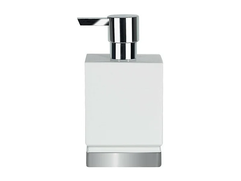 Distributeur de savon Porcelaine ROMA Blanc & Argent Spirella